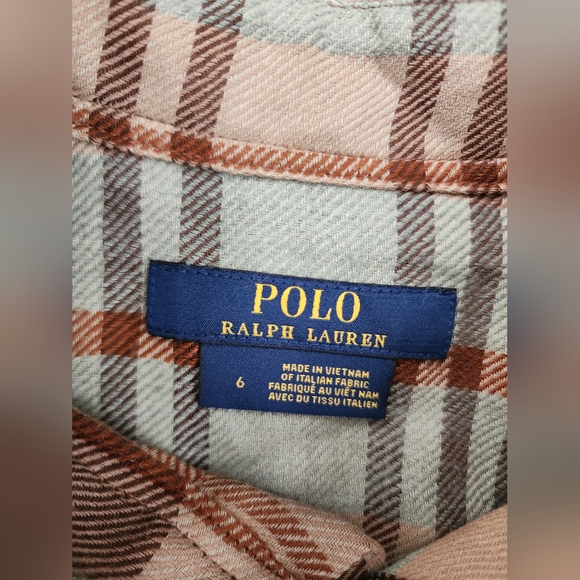 $580 Polo Ralph Lauren 100% Wool Plaid Shirt Dress Tie Belt Long Sleeve Size 6 - Picture 4 of 10